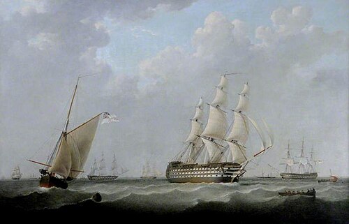 HMS 'Britannia' and Units of the Fleet off Spithead, Hampshire, 1847, John Ward