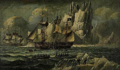 Whaleships in the Arctic, 1850, John Ward