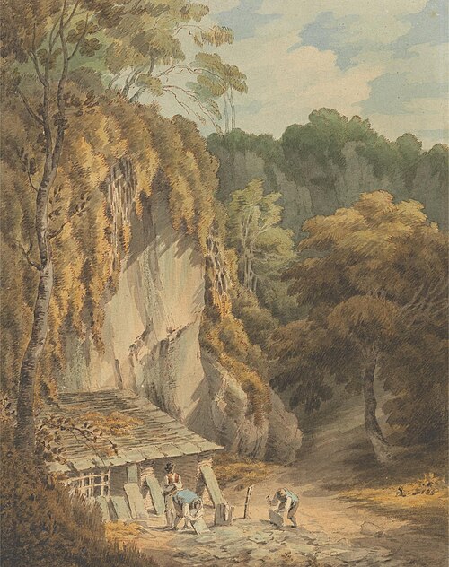 Slate Quarry at Widecombe, Devon, 1792, John White Abbott