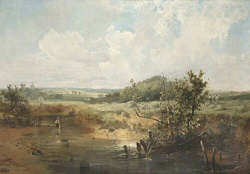 The Tivey at Newcastle Emlyn, Cardiganshire, 1878, John Wright Oakes