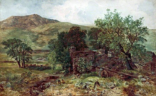 Old Mill at Nantille, Caernarvonshire, , John Wright Oakes