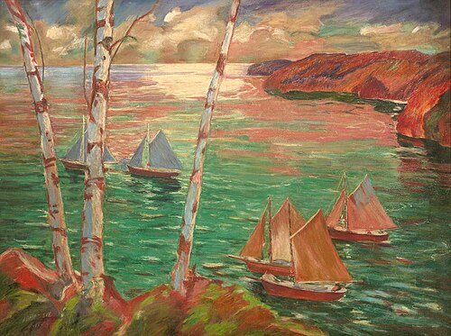 Sailing (Sailboats in a Harbor), , Jonas Lie