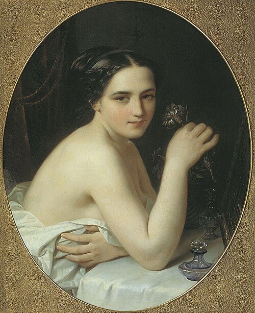 Girl with flower, 1850, Alexeï Tyranov