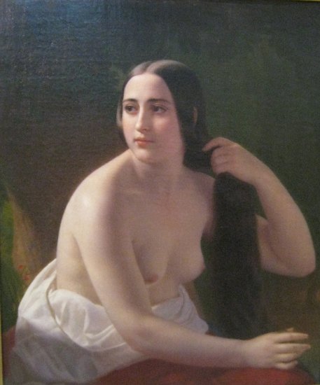 Girl with wet hair, 1850, Alexeï Tyranov