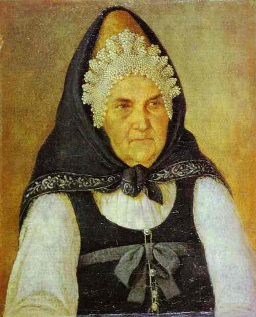 Portrait of a Merchant's Wife., 1820, Alexeï Tyranov