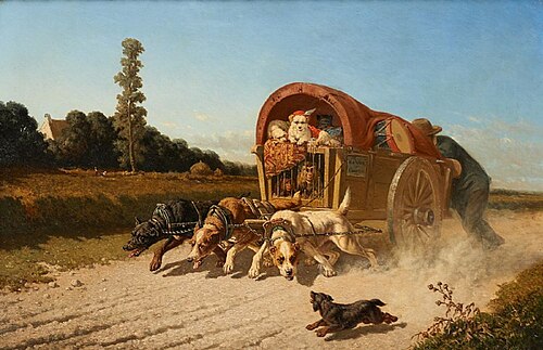 Menagerie pulled by dogs, 1867, Vincent De Vos
