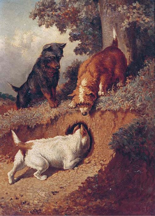 Chasing rabbits, 1867, Vincent De Vos