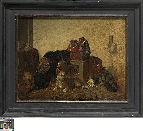 Apen en honden, 1829, Vincent De Vos