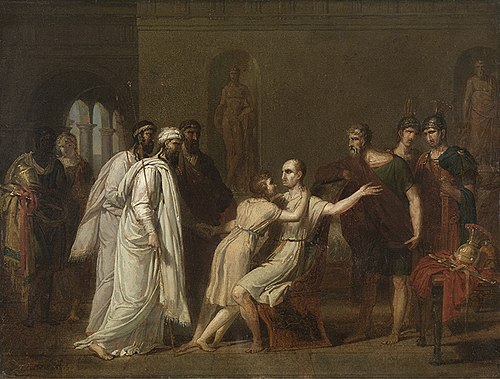 Terugkeer van Scipio's zoon, 1800, Joseph François Ducq