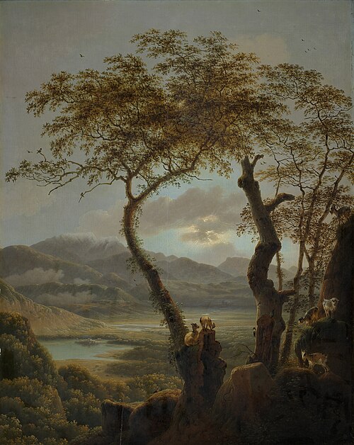 Italian landscape with goats, 1817, Josef August Knip