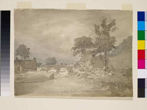 Beddgelert Bridge, North Wales, 1799, Joseph Barber