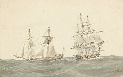 Barquentine and Frigate in Heavy Seas, , Joseph Cartwright