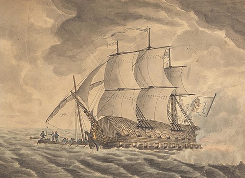 Junk Ship Employed Against Gibralter.Single Junk Ship, 1782, Joseph Cartwright