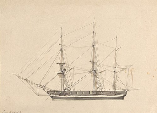 Side View of Single Barque, , Joseph Cartwright