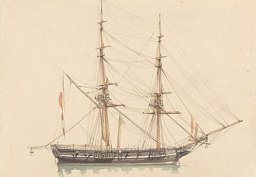 Single Brigantine, Sails Furled, , Joseph Cartwright