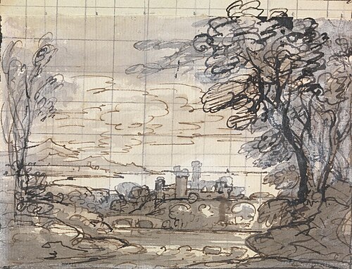 River with Castle and Bridge, , Joseph Farington