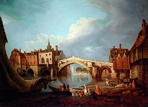 Old Ouse Bridge, York, 1784, Joseph Farington