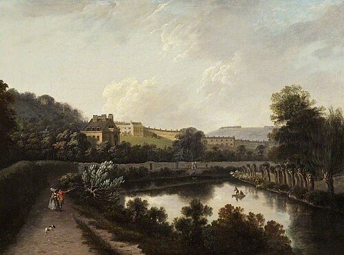 The Royal Crescent from the Avon, , Joseph Farington