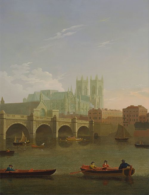 Westminster Abbey and Bridge, 1794, Joseph Farington
