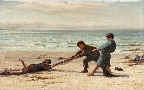 Haul on the Sands, 1874, Joseph Henderson