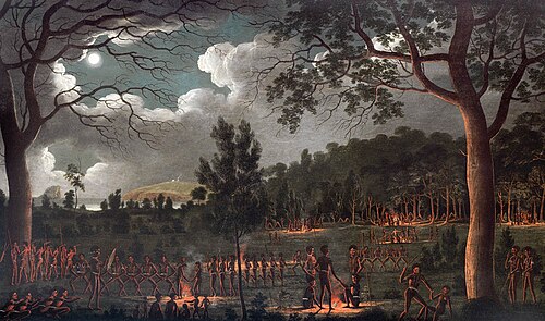 Corroboree at Newcastle, 1818, Joseph Lycett