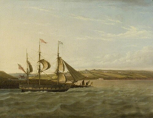 A Ship Passing Portishead, 1832, Joseph Walter