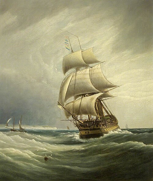 Three-Masted Ship before the Wind, , Joseph Walter