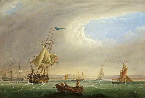 Seascape with Entrance to a River, , Joseph Walter