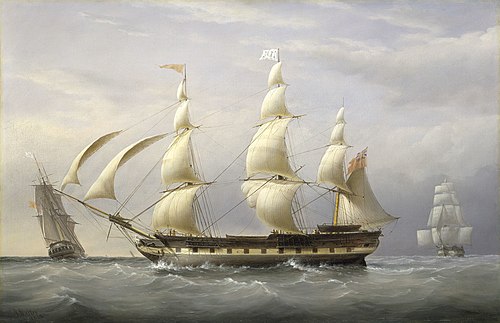 The West Indiaman 'Britannia', 1838, Joseph Walter