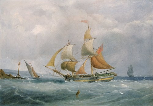 A Trading Brig Entering the Bristol Avon, 1838, Joseph Walter