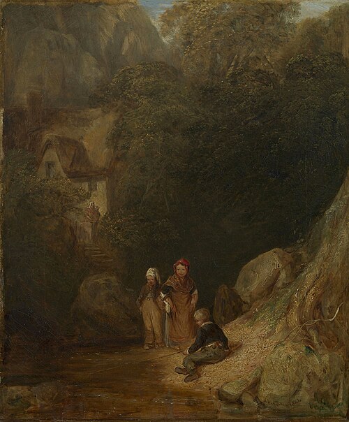 Children by a Stream, 1841, Joseph W. Allen