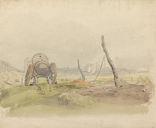 Landscape with Water Cart and Clothesline, , Joshua Cristall