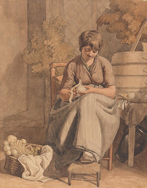 A Girl Peeling Vegetables, 1812, Joshua Cristall