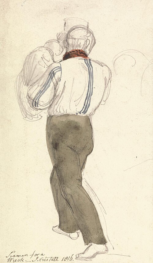 Seaman Holding a Monkey, 1816, Joshua Cristall