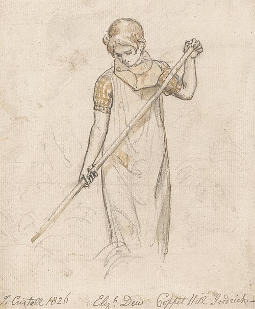Girl Hoeing: Elizabeth Dew, 1826, Joshua Cristall