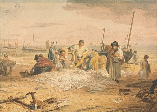 Landing a Catch of Mackerel, Hastings, , Joshua Cristall