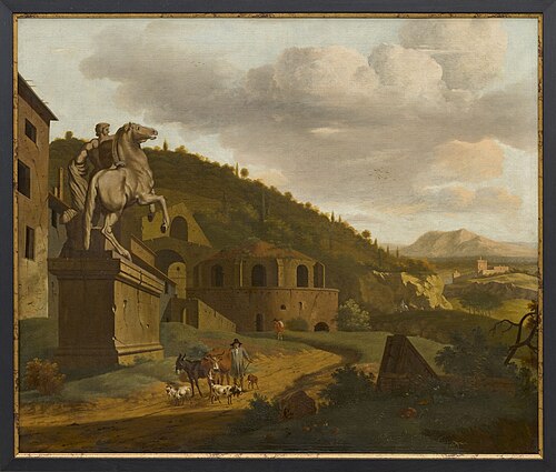 Italianiserend landschap, 1684, Josua de Grave