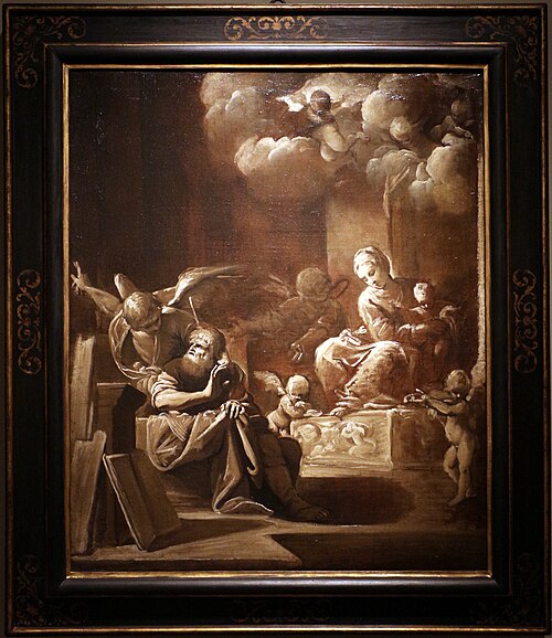 sacra famiglia con un angelo, , Bartolomeo Schedoni