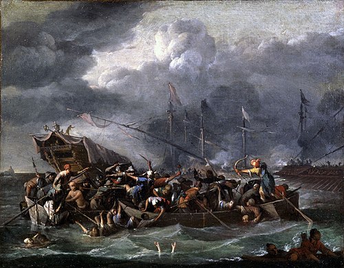 A Sea Battle between Christians and Turks, 1670, Johannes Lingelbach