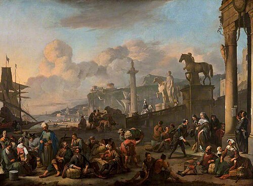 An Imaginary Mediterranean Seaport, 1668, Johannes Lingelbach