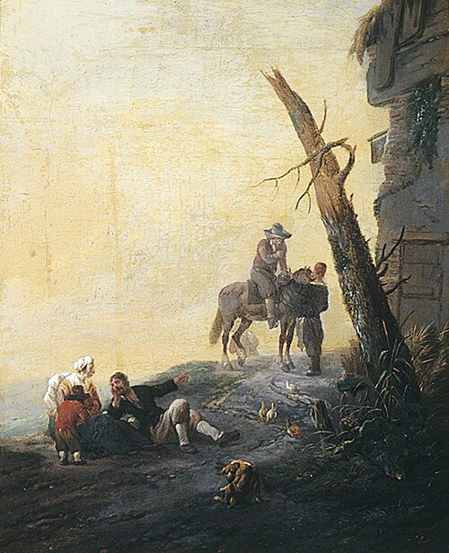 Figures Outside an Inn, , Johannes Lingelbach