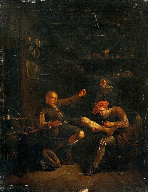 A Surgeon Treating a Man's Foot, , Johannes Lingelbach