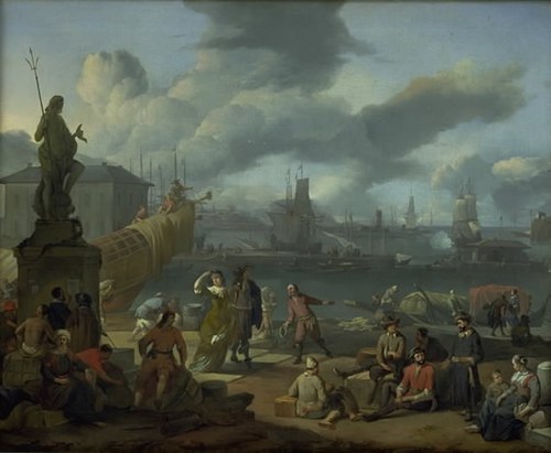 Southern Harbour among Rocks, 1666, Johannes Lingelbach