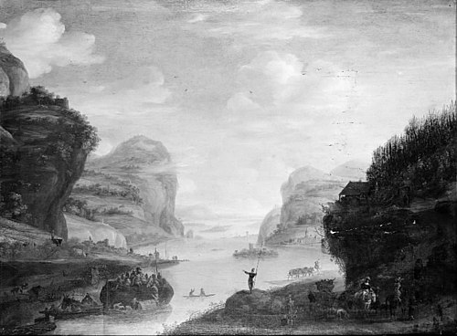 View of a River, 1655, Johannes Lingelbach