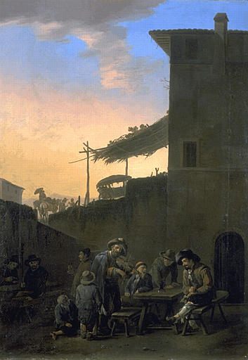 Buveurs devant une auberge, 1640, Johannes Lingelbach