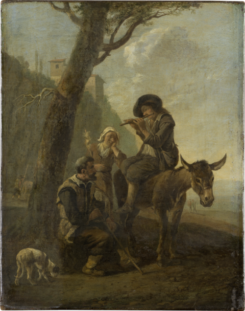 Roman Shepherd Family Resting Beneath a Tree, 1650, Johannes Lingelbach