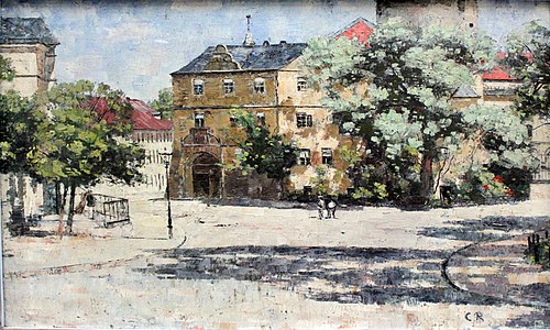 Burgplatz near the Grand Ducal Palace at Weimar, 1885, Christian Rohlfs