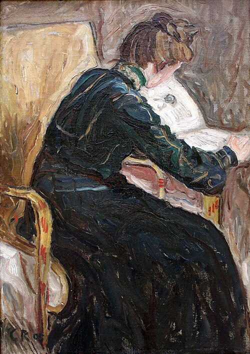 Woman reading in an Armchair, 1905, Christian Rohlfs