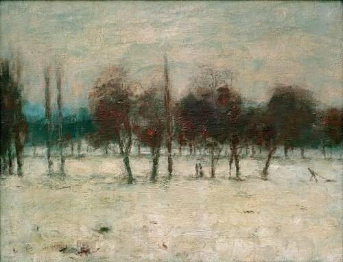 Obstbäume im Schnee / Am Sandweg vor Weimar-Ehringsdorf, 1898, Christian Rohlfs