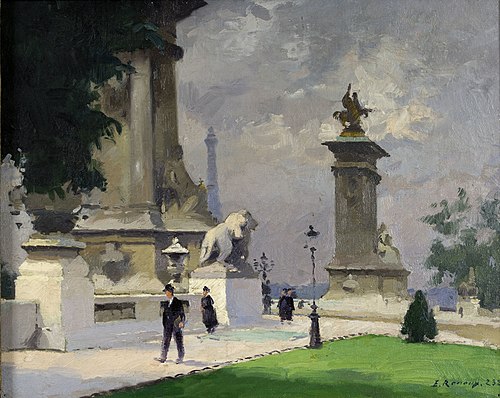 L'Entrée du Pont Alexandre III, 1920, Jules Ernest Renoux